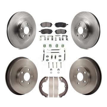 Front Rear Disc Brake Rotors Semi-Metallic Pad Drum Kit (7Pc) For Subaru Forester Impreza K8F-102126