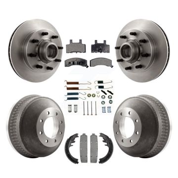 Front Rear Brake Rotor Hub Semi-Metallic Pad Drum Kit (7Pc) For C2500 Chevrolet GMC C1500 K8F-102160