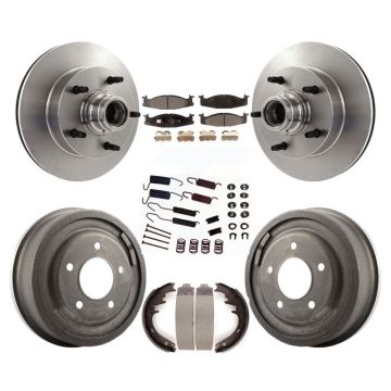 Front Rear Brake Rotors Semi-Metallic Pad & Drum Kit (7Pc) For Ford F-150 E-150 Econoline K8F-102164