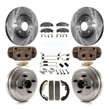 Front Rear Disc Brake Rotors Semi-Metallic Pads And Drum Kit (9Pc) For Ford Focus K8F-102198