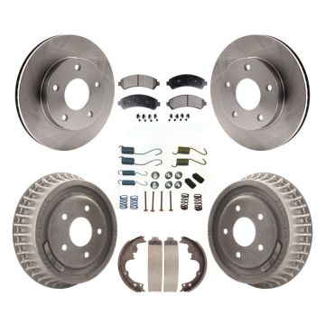 Front Rear Brake Rotors Semi-Metallic Pad & Drum Kit (7Pc) For Chevrolet Blazer GMC Jimmy K8F-102259