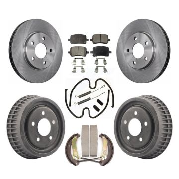 Front Rear Disc Brake Rotors Semi-Metallic Pads And Drum Kit (7Pc) For Chevrolet Malibu K8F-102272