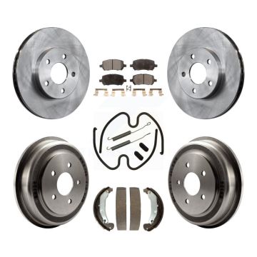 Front Rear Brake Rotor Semi-Metallic Pad & Drum Kit (7Pc) For Pontiac G5 Chevrolet Cobalt K8F-102277
