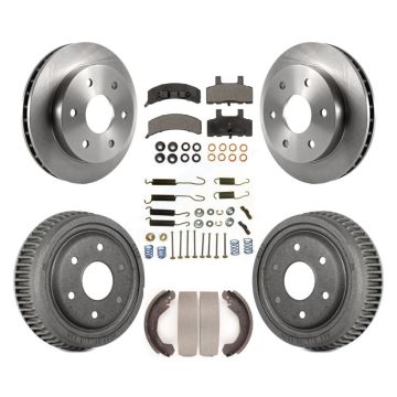 Front Rear Brake Rotors Semi-Metallic Pad & Drum Kit (7Pc) For 92-94 Chevrolet Blazer 4WD K8F-102282