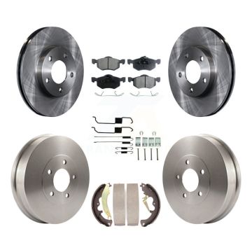 Front Rear Brake Rotor Semi-Metallic Pad & Drum Kit (7Pc) For Ford Escape Mercury Mariner K8F-102285