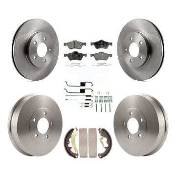 Front Rear Brake Rotor Semi-Metallic Pad & Drum Kit (7Pc) For Ford Escape Mercury Mariner K8F-102287