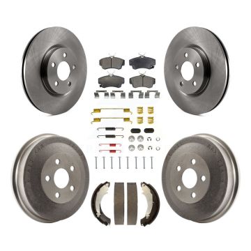 Front Rear Disc Brake Rotors Semi-Metallic Pad And Drum Kit (7Pc) For Chrysler PT Cruiser K8F-102298