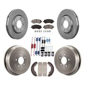 Front Rear Brake Rotors Semi-Metallic Pad Drum Kit (7Pc) For Dodge Caravan Grand Chrysler K8F-102302