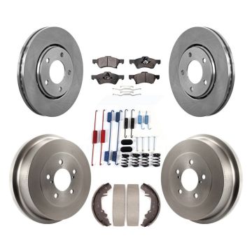 Front Rear Disc Brake Rotor Semi-Metallic Pad & Drum Kit (7Pc) For Dodge Caravan Chrysler K8F-102303