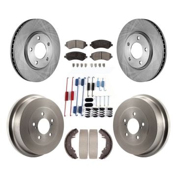 Front Rear Brake Rotors Semi-Metallic Pad Drum Kit (7Pc) For Dodge Grand Caravan Chrysler K8F-102306