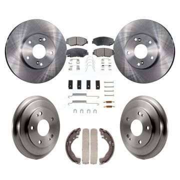 Front Rear Disc Brake Rotors Semi-Metallic Pads And Drum Kit (7Pc) For Honda Civic K8F-102321