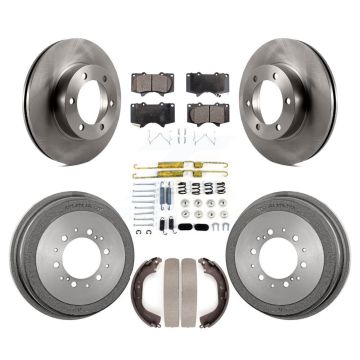 Front Rear Disc Brake Rotors Semi-Metallic Pads And Drum Kit (7Pc) For Toyota Tundra K8F-102322