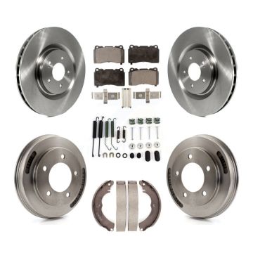 Front Rear Disc Brake Rotors Semi-Metallic Pads And Drum Kit (7Pc) For Mitsubishi Lancer K8F-102334
