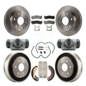 Front Rear Brake Rotors Semi-Metallic Pad Drum Kit (9Pc) For Chevrolet Silverado 1500 GMC K8F-102399