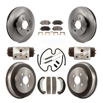 Front Rear Disc Brake Rotors Semi-Metallic Pads And Drum Kit (9Pc) For 2003 Saturn Ion K8F-102402