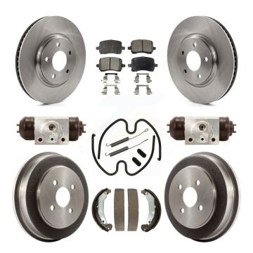 Front Rear Disc Brake Rotors Semi-Metallic Pads And Drum Kit (9Pc) For Pontiac Pursuit K8F-102405