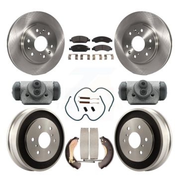 Front Rear Brake Rotors Semi-Metallic Pad Drum Kit (9Pc) For Chevrolet Silverado 1500 GMC K8F-102410