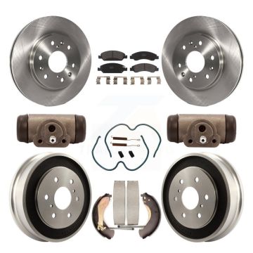 Front Rear Brake Rotors Semi-Metallic Pad Drum Kit (9Pc) For Chevrolet Silverado 1500 GMC K8F-102411