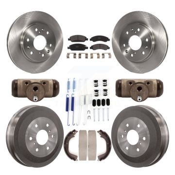 Front Rear Brake Rotor Semi-Metallic Pad And Drum Kit (9Pc) For GMC Sierra 1500 Chevrolet K8F-102412