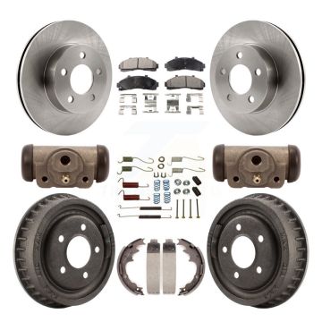 Front Rear Brake Rotor Semi-Metallic Pad And Drum Kit (9Pc) For 2001-2002 Ford Ranger 4WD K8F-102422