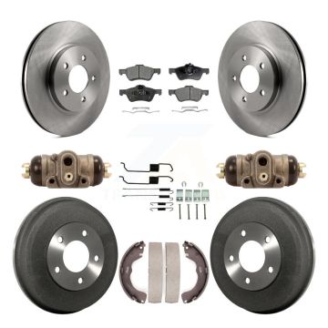 Front Rear Brake Rotor Semi-Metallic Pad & Drum Kit (9Pc) For Ford Escape Mercury Mariner K8F-102430