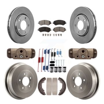 Front Rear Brake Rotors Semi-Metallic Pad Drum Kit (9Pc) For Dodge Caravan Grand Chrysler K8F-102445