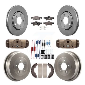Front Rear Disc Brake Rotor Semi-Metallic Pad & Drum Kit (9Pc) For Dodge Caravan Chrysler K8F-102446