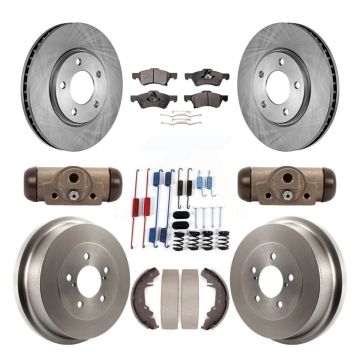 Front Rear Brake Rotors Semi-Metallic Pad Drum Kit (9Pc) For Dodge Caravan Grand Chrysler K8F-102450