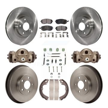 Front Rear Brake Rotors Semi-Metallic Pad Drum Kit (9Pc) For Subaru Impreza Outback RS TS K8F-102464
