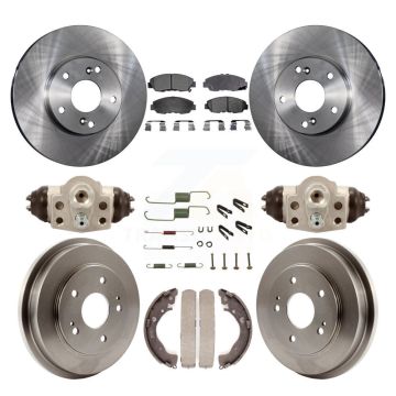 Front Rear Disc Brake Rotors Semi-Metallic Pad And Drum Kit (9Pc) For 2011 Honda Civic GX K8F-102465
