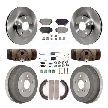 Front Rear Brake Rotor Semi-Metallic Pad & Drum Kit (9Pc) For 2002 Toyota RAV4 GAS engine K8F-102470