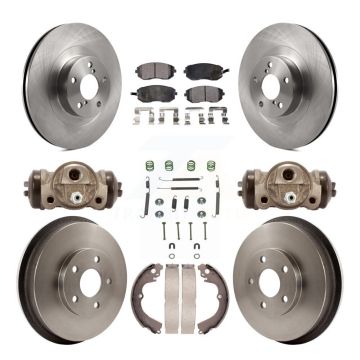 Front Rear Disc Brake Rotors Semi-Metallic Pad Drum Kit (9Pc) For Subaru Forester Impreza K8F-102476