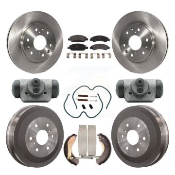 Front Rear Brake Rotors Semi-Metallic Pad Drum Kit (9Pc) For Chevrolet Silverado 1500 GMC K8F-102505