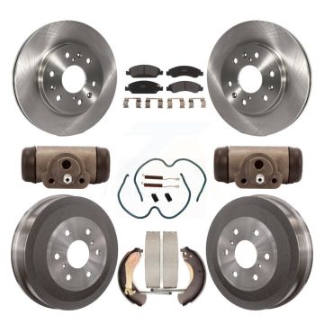 Front Rear Brake Rotors Semi-Metallic Pad Drum Kit (9Pc) For Chevrolet Silverado 1500 GMC K8F-102506