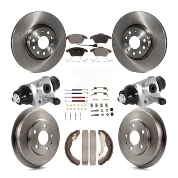 Front Rear Disc Brake Rotors Semi-Metallic Pads And Drum Kit (9Pc) For Volkswagen Jetta K8F-102528