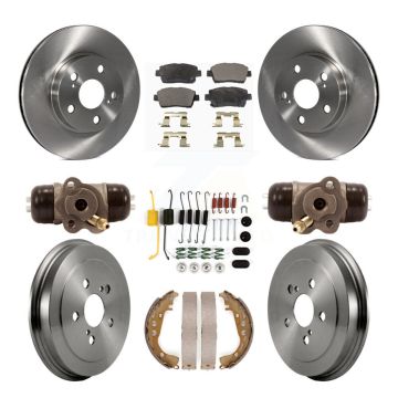 Front Rear Disc Brake Rotor Semi-Metallic Pad & Drum Kit (9Pc) For 2004-2007 Toyota Prius K8F-102546