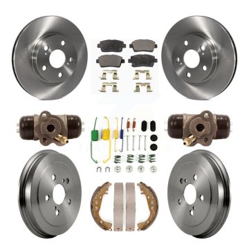 Front Rear Disc Brake Rotors Semi-Metallic Pads And Drum Kit (9Pc) For 2008 Toyota Prius K8F-102547