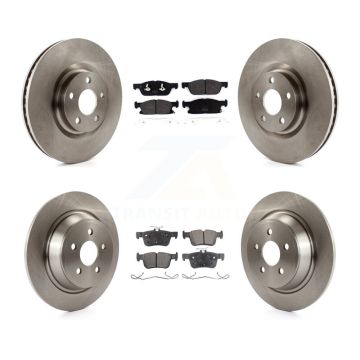 Front Rear Disc Brake Rotors And Semi-Metallic Pads Kit For Lincoln Continental K8F-102551