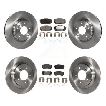 Front Rear Brake Rotor & Semi-Metallic Pad Kit For Kia Optima With Electric Parking K8F-102587