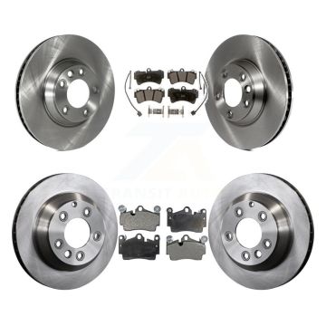 Front Rear Disc Brake Rotors & Semi-Metallic Pad Kit (6Pc) For Audi Q7 Volkswagen Touareg K8F-102619