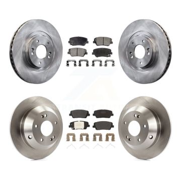 Front Rear Brake Rotors & Semi-Metallic Pad Kit For Kia Sorento With Red Painted Calipers K8F-102630