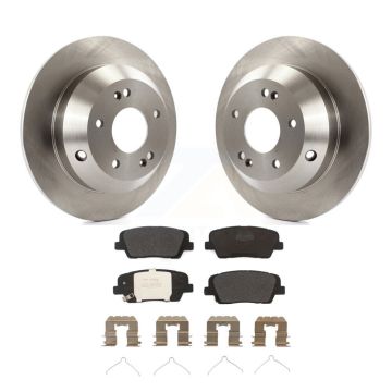 Rear Brake Rotors & Semi-Metallic Pad Kit For 14-15 Kia Sorento With Red Painted Calipers K8F-102633