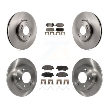 Front Rear Brake Rotors Semi-Metallic Pad Kit For 2016-2017 Hyundai Veloster Turbocharged K8F-102725