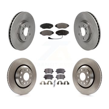 Front Rear Disc Brake Rotors And Semi-Metallic Pads Kit For Volkswagen CC AWD K8F-102737