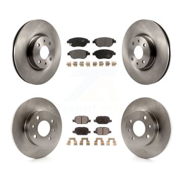 Front Rear Brake Rotors & Semi-Metallic Pad Kit For Fiat 500 Turbocharged with GAS engine K8F-102743