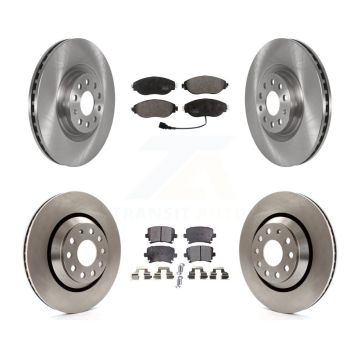 Front Rear Disc Brake Rotors And Semi-Metallic Pads Kit For Volkswagen GTI K8F-102744