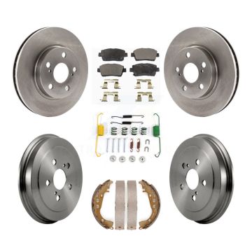 Front Rear Disc Brake Rotors Semi-Metallic Pad & Drum Kit (7Pc) For 2000 Toyota Celica GT K8F-102878