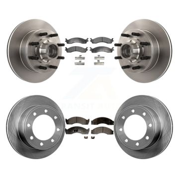 Front Rear Brake Rotors & Semi-Metallic Pad Kit For Ford Econoline Super Duty 2-Wheel ABS K8F-102941