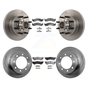 Front Rear Brake Rotors & Semi-Metallic Pad Kit For Ford E-350 Super Duty Econoline E-250 K8F-102942