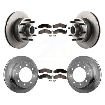 Front Rear Disc Brake Rotor And Semi-Metallic Pad Kit For Ford E-450 Econoline Super Duty K8F-102943